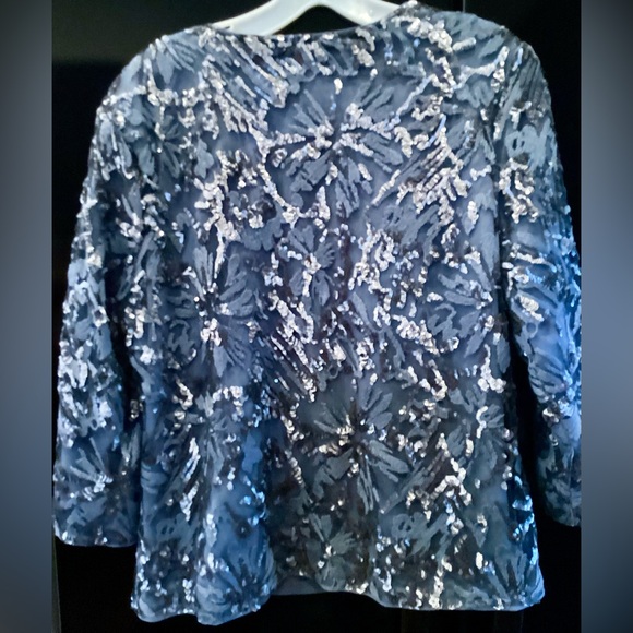 Chico’s Soho Sequin Floral Lace Novelty Jacket - Picture 2 of 3